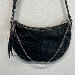 Zara Black Shoulder Bag with Chain Accent for Charms 🖤